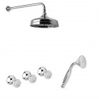 Giulini Giovanni Odessa kompletny zestaw prysznicowy z uchwytem Swarovski przezroczystym złoty 39ZES20ZL