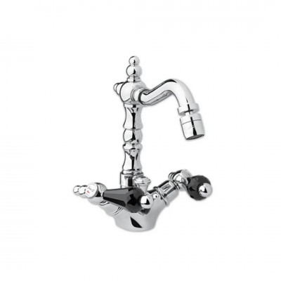 Giulini Giovanni Praga bateria bidetowa złota - uchwyty czarne Swarovski 7558ZL/S.CZ