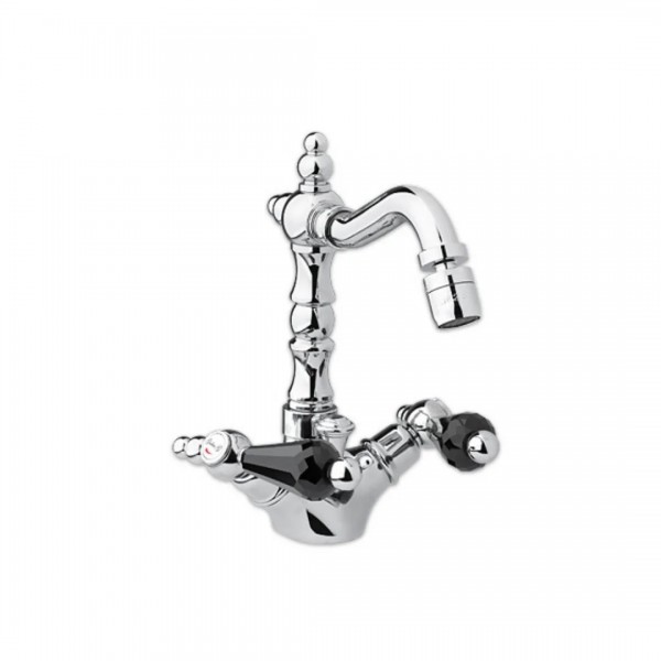Giulini Giovanni Praga bateria bidetowa złota - uchwyty czarne Swarovski 7558ZL/S.CZ