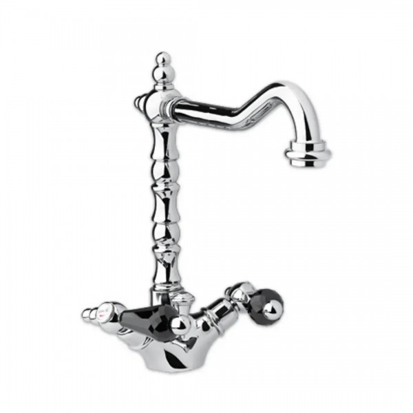 Giulini Giovanni Praga bateria kuchenna dwuuchytowa złota z uchwytem czarnym Swarovski 7550ZL/S.CZ