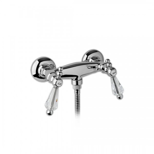 Giulini Giovanni Praga bateria natryskowa złota - uchwyty przezroczyste Swarovski 7507ZL/S