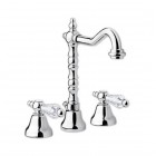 Giulini Giovanni Praga bateria umywalkowa 3 otworowa złota - uchwyty przezroczyste Swarovski 7512ZL/S