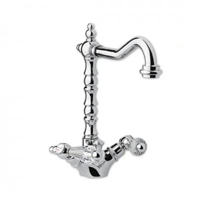 Giulini Giovanni Praga bateria umywalkowa wysoka złota - uchwyty przezroczyste Swarovski 7556ZL/S