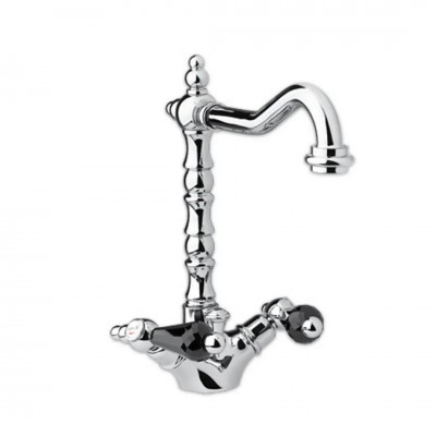 Giulini Giovanni Praga bateria umywalkowa wysoka złota - uchwyty czarne Swarovski 7556ZL/S.CZ