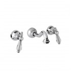 Giulini Giovanni Praga bateria umywalkowa ścienna złota - uchwyty przezroczyste Swarovski 7522ZL/S