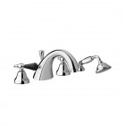 Giulini Giovanni Praga bateria wannowa 4-otworowa złota - uchwyty czarne Swarovski 7565ZL/S.CZ