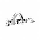 Giulini Giovanni Praga bateria wannowa 5 otworowa złota - uchwyty czarne Swarovski 7560ZL/S.CZ