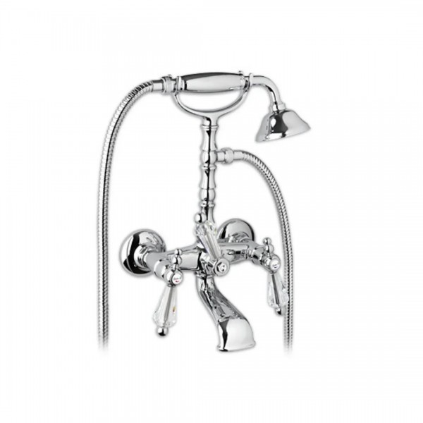 Giulini Giovanni Praga bateria wannowa złota - uchwyty przezroczyste Swarovski 7500ZL/S