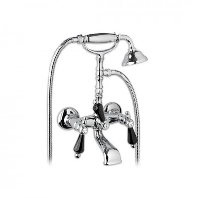 Giulini Giovanni Praga bateria wannowa złota - uchwyty czarne Swarovski 7500ZL/S.CZ