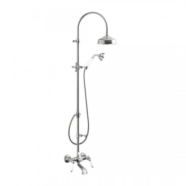 Giulini Giovanni Praga kolumna natryskowa z baterią wannową retro chrom 7500WC-S