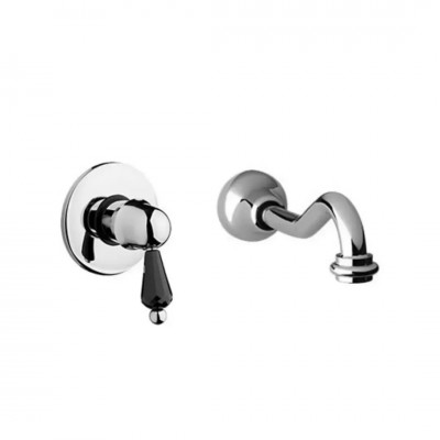 Giulini Giovanni Harmony bateria umywalkowa ścienna złota - uchwyt czarny Swarovski 9520ZL/S.CZ