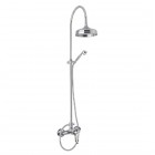 Giulini Giovanni Harmony kolumna natryskowa z baterią retro złota - uchwyt przezroczysty Swarovski 9508S/1162ZL/S