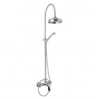 Giulini Giovanni Harmony kolumna natryskowa z baterią retro złoty - uchwyt czarny Swarovski 9508S/1162ZL/S.CZ