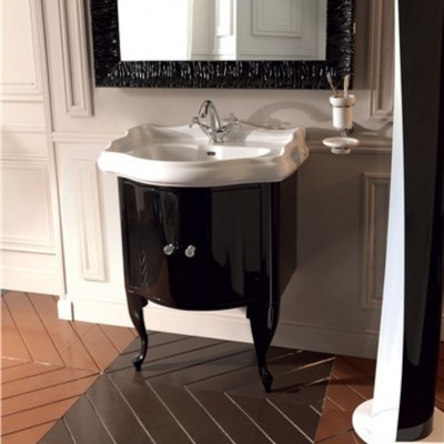 Kerasan Retro szafka podumywalkowa 69 cm czarna/chrom 7361K1