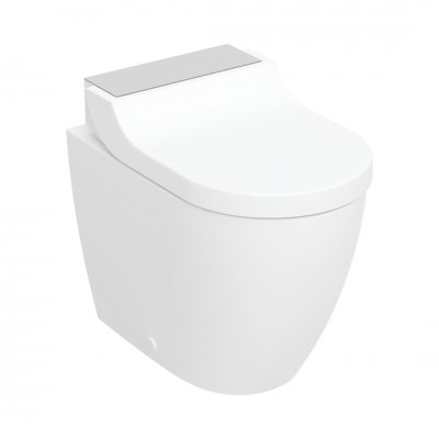 Geberit AquaClean Tuma Comfort urządzenie WC z funkcją higieny intymnej miska stojąca biała/stal nierdzewna 146.310.FW.1