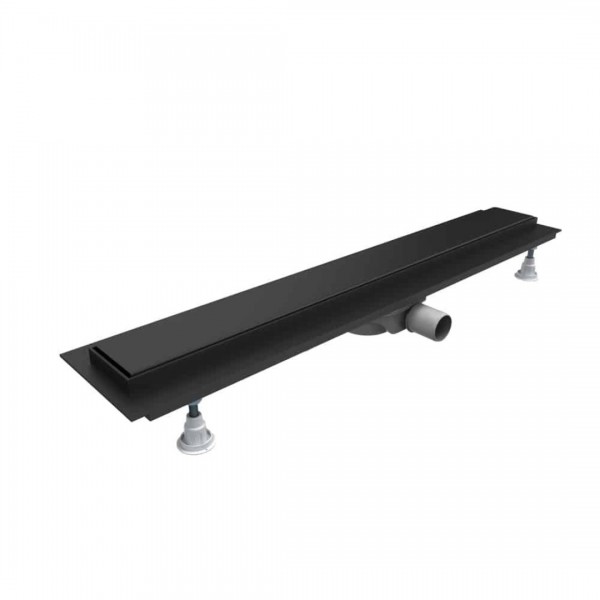 Schedpol Base-Low Black odpływ liniowy 80 cm z rusztem steel czarny mat OLSL80/CSTLOW