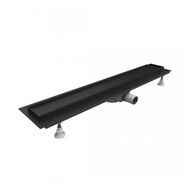 Schedpol Base-Low Black odpływ liniowy 90 cm z rusztem do zabudowy czarny mat OLP90/CSTLOW