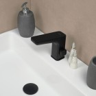 Deante Hiacynt bateria umywalkowa bezdotykowa sensorowa z regulacją temperatury (230/6V) czarny mat BQH N29V