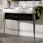 Kerasan Retro konsola pod umywalkę 100 cm z nóżkami czarna/chrom 7363K3