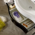 Kerasan Retro konsola pod umywalkę 100 cm z nóżkami czarna/złota 7363K4