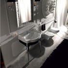 Kerasan Retro konsola pod umywalkę 73 cm z nóżkami czarna/chrom 7362K2