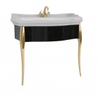 Kerasan Retro konsola pod umywalkę 73 cm z nóżkami czarna/złota 7362K3