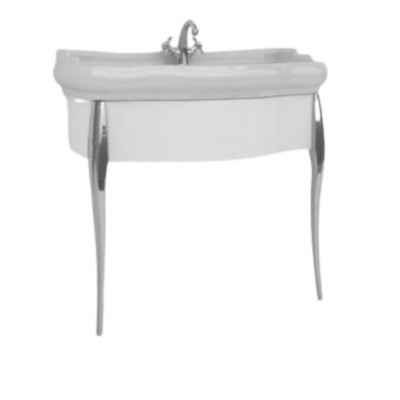 Kerasan Retro konsola pod umywalkę 73 cm z nóżkami biała/chrom 7362K5