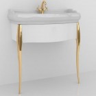 Kerasan Retro konsola pod umywalkę 73 cm z nóżkami biała/złota 7362K6