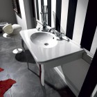 Kerasan Retro umywalka ścienna 100x55 cm z konsolą biała/złoty 1049K1