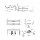 Oltens Vernal szafka 100 cm podumywalkowa wisząca czarny mat 60002300