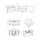 Oltens Vernal szafka 80 cm podumywalkowa wisząca szary mat 60001700