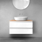 Oltens Vernal szafka 80 cm podumywalkowa wisząca biały połysk 60003000