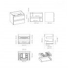 Oltens Vernal szafka 60 cm podumywalkowa wisząca szary mat 60000700