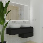 Oltens Vernal szafka 60 cm podumywalkowa wisząca czarny mat 60000300