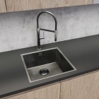 Oltens Borga bateria kuchenna stojąca z wyciąganą wylewką chrom/czarny 35207100