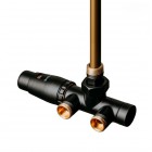 Oltens Varmare Ventil zestaw termostatyczny grzejnikowy jednootworowy prawy czarny mat 55906300