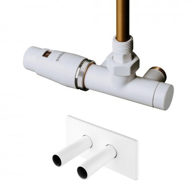 Oltens Varmare Ventil All in One zestaw termostatyczny grzejnikowy jednootworowy lewy biały połysk 51190