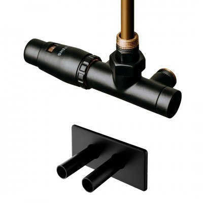 Oltens Varmare Ventil All in One zestaw termostatyczny grzejnikowy jednootworowy lewy czarny mat 51192