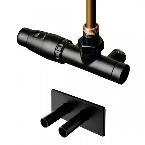 Oltens Varmare Ventil All in One zestaw termostatyczny grzejnikowy jednootworowy lewy czarny mat 51192