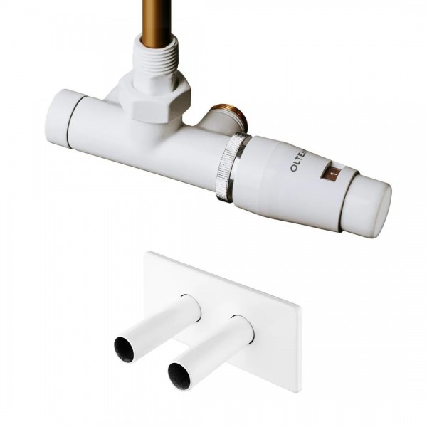 Oltens Varmare Ventil All in One zestaw termostatyczny grzejnikowy jednootworowy prawy biały połysk 51193