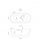 Oltens Yrsa wanna wolnostojąca 150x75 cm owalna akrylowa biała 12022000