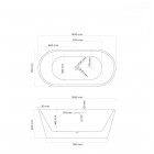 Oltens Yrsa wanna wolnostojąca 160x75 cm owalna akrylowa biała 12023000