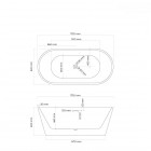 Oltens Yrsa wanna wolnostojąca 172x82 cm owalna akrylowa biała 12024000