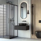 Oltens Stang (e) grzejnik łazienkowy 180x9,5 cm elektryczny czarny mat 55110300