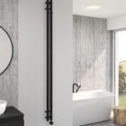 Oltens Stang (e) grzejnik łazienkowy 180x9,5 cm elektryczny czarny mat 55110300