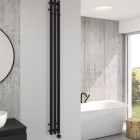 Oltens Stang (e) grzejnik łazienkowy 180x15 cm elektryczny czarny mat 55111300