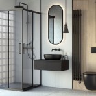 Oltens Stang (e) grzejnik łazienkowy 180x20,5 cm elektryczny czarny mat 55112300