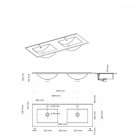 Oltens Vernal umywalka 120x46 cm meblowa prostokątna podwójna biały połysk 41209000