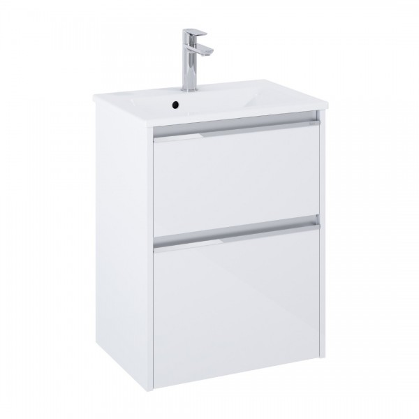 Roca Gap Pro compact slim zestaw łazienkowy 50 cm umywalka z szafką biały połysk A852066806