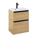 Roca Gap Pro compact slim zestaw łazienkowy 50 cm umywalka z szafką jasny dąb A852066464